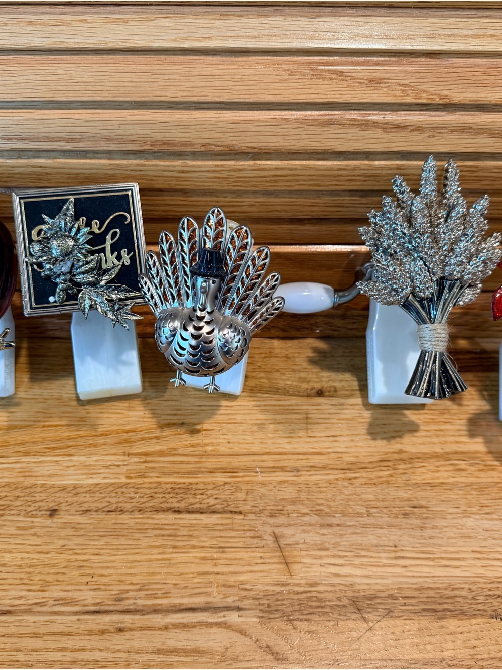 Bath & Body Works Silver Thanksgiving Turkey & Harvest Nightlight Clips
